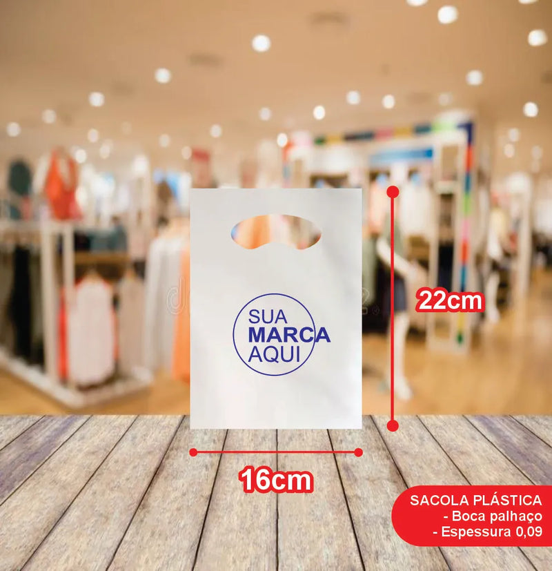 Sacolas Personalizadas 16x22 | Kit 100 unid. | Frete Grátis + Alta Resistência