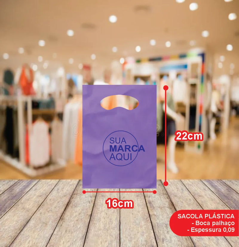 Sacolas Personalizadas 16x22 | Kit 100 unid. | Frete Grátis + Alta Resistência