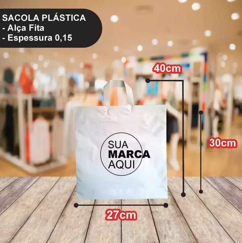 Sacolas Alsa Fita 27x40 | Kit 500 unid. | Frete Grátis + Alta Resistência