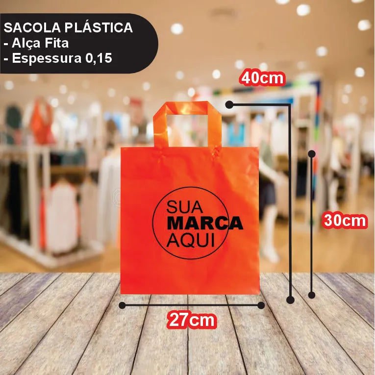 Sacolas Alsa Fita 27x40 | Kit 500 unid. | Frete Grátis + Alta Resistência
