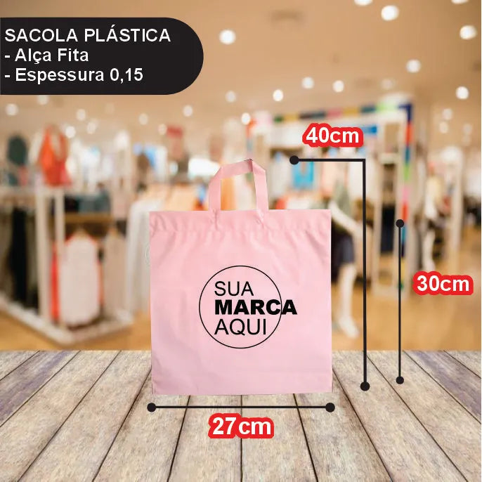 Sacolas Alsa Fita 27x40 | Kit 500 unid. | Frete Grátis + Alta Resistência