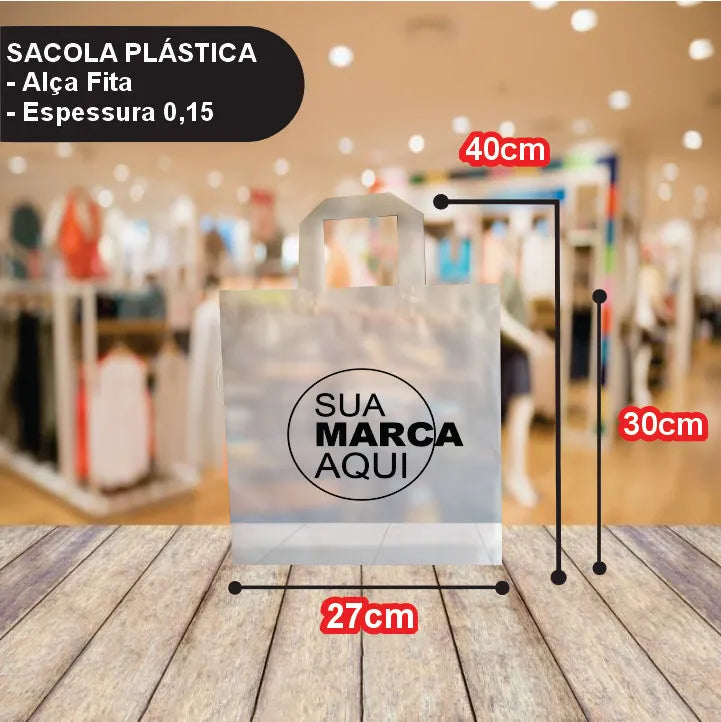 Sacolas Alsa Fita 27x40 | Kit 500 unid. | Frete Grátis + Alta Resistência