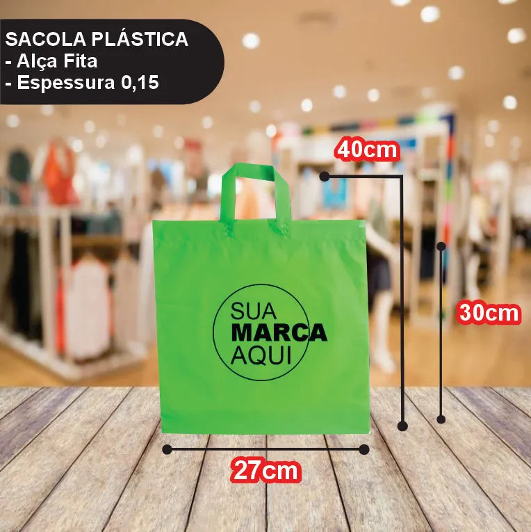 Sacolas Alsa Fita 27x40 | Kit 500 unid. | Frete Grátis + Alta Resistência