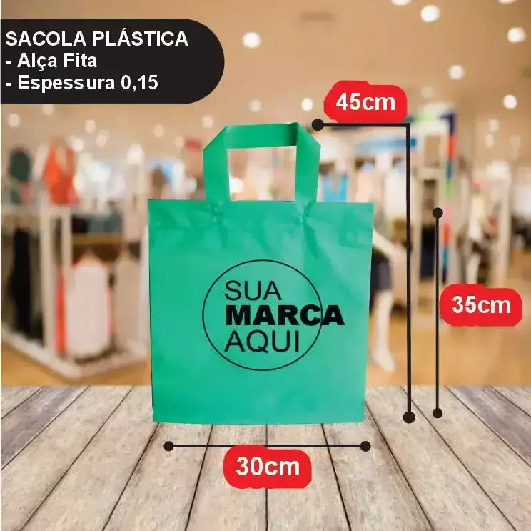 Sacolas Personalizadas 45x55 | Kit 250 unid. | Frete Grátis + Alta Resistência