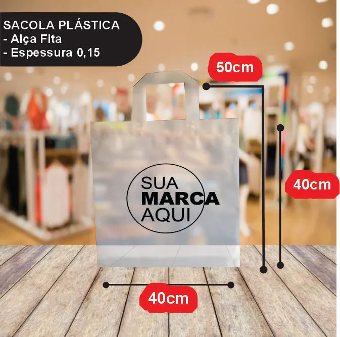 Sacolas Personalizadas 40x50 | Kit 100 unid. | Frete Grátis + Alta Resistência